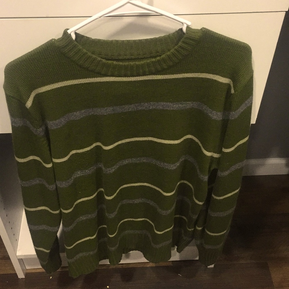 Green Striped Sweater
